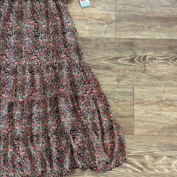 BB Dakota Steve Madden Ditsy Tiered Ruffle Dress Floral Print Women's Size L NWT - Picture 6 of 14
